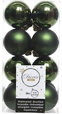 Zeus Party 16 Palline di Natale INFRANGIBILI Color Verde Pino