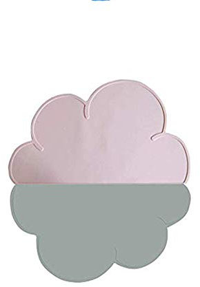 Tischset Kinder platzdeckchen Good partner Kinder silikon Wolke platzset wasserdicht (Rosa + Grau)