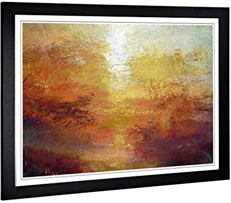 Big Box Art Framed Print of J.M.W (Joseph Mallord William Turner) Sun Design | Wall Art Picture| Home Decor for Kitchen, Living Room, Bedroom, Hallway, Black, A2 / 24.5x18 Inch / 62x45cm