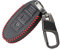 Happyit Cuir Cas de Couverture de Clé de Voiture Porte-clés pour Nissan Tiida Livina X-Trail Qashqai Mars Juke Note Pathfinder GTR Kicks Murano Teana 3 Boutons (A)