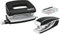 Leitz Set con Mini Cucitrice e Perforatore, Capacità fino a 10 Fogli, Include Punti P2 Numero 10, Gamma WOW, 55612095, Nero