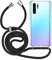 MyGadget Handykette + TPU Hülle für Huawei P30 Pro mit Handyband zum Umhängen - Handyhülle mit Kordel Schnur Band Case Schutzhülle - Schwarz