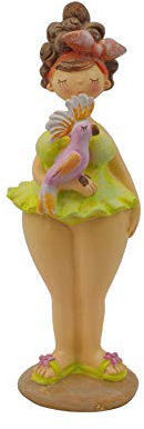 Klp Frau Badeanzug Mollige Dicke Dame Lady Rubens Deko Retro Figur Skulptur Papagei