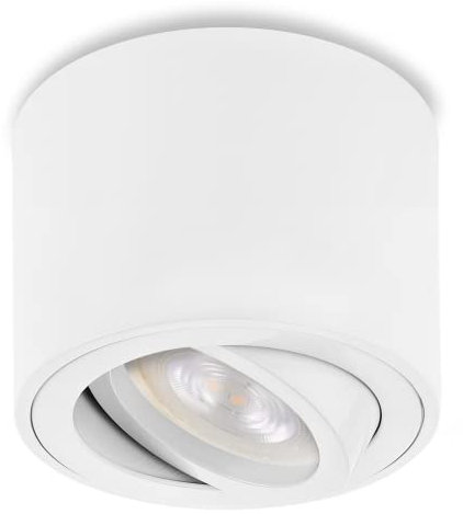 Sweet Led Aufbaustrahler flach weiß matt Aufbauspot aus Aluminium Deckenspots inkl. wechselbarem 5W LED Modul Aufbauleuchte schwenkbar Deckenleuchte rund 230V Aufputz Strahler warmweiß