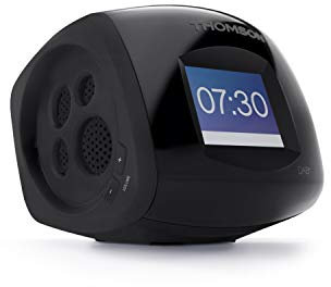 THOMSON - Radio réveil projecteur avec Radio FM et Double Alarme