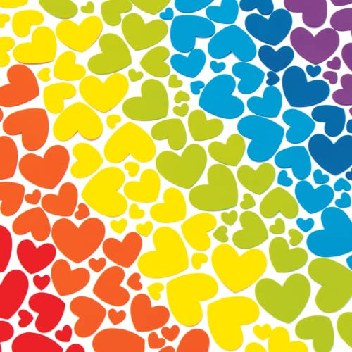 Baker Ross AX686 Regenbogen Herz Filzsticker - 250 Stück, ideal für Kinder zum Basteln und dekorierenOb in der Schule oder Zuhause Für Collagen und Kartenherstellung, Bastelmaterial für Schultüten