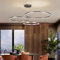 Lampadario Sospensione LED Lampada Soggiorno Lampadario Dimmerabile Con Telecomando Lampade Sospensione Moderne Tavolo Pranzo Soffitto Luminoso Acrilico Rotondo in Alluminio,Marrone,3laps40+60+80cm