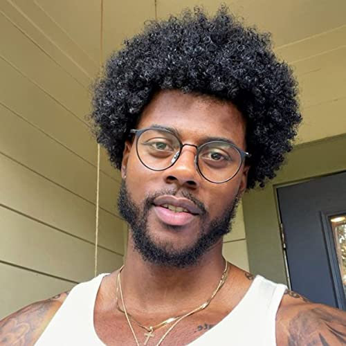 Vokuhila-Perücken für Männer im Stil der 80er-Jahre, Kostüme für Partys, lustige Perücken für Erwachsene, Kostüme für Partys, Cosplay-Perücke Short Blonde Wigs for Men (Schwarz-2)