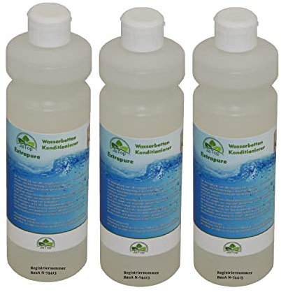 JaTop Wasserbett Conditionierer - Für alle Wasserbetten geeignet - purer Wasserbetten Conditioner - inklusive Bubble Stop - Made in Germany (1,5 Liter (3 Flaschen a 500ml)