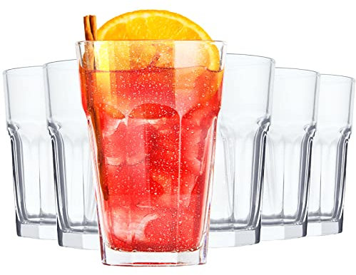 Konzept 11 - Wassergläser Set 320ml Transparent - Trinkgläser, Saftgläser, Cocktailgläser, Latte Macchiato Gläser - 6er Set Gläser für Wasser, Saft und Cocktails