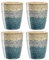 LEONARDO HOME Matera Becher Set 4-teilig - Große Keramiktassen - Inhalt 300 ml - Handarbeit - Mikrowellengeeignet, spülmaschinenfest - 4er Set in beige/anthrazit/blau, 022819