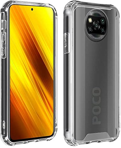 Max Power Digital Hülle für Poco X3 NFC/Pro Klarsicht-Silikongehäuse mit Verstärkten Ecken Flexible Anti-Schock Silikonhülle (Poco X3 NFC/Pro, Transparent)