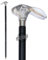 91,4 cm langer Gehstock, viktorianischer Natur-Silber, Kaninchenbarsch, Griff mit schwarzem, schlichtem Holzstab, ideal für Uni, modische Männer und Frauen.