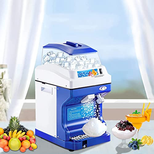 HYQNG 17L Commercial Ice Shaver Crusher, 300W Tabletop Electric Snow Cone Maker, Ice Crusher Slush Machine,441LBS/H Smoothie Blender, with 11LBS Hopper, For Parties Events Snack Bar