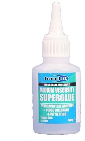 Bond It 50g Bottle Medium Viscosity Cyanoacrylate RGC Super Glue Adhesive- A Premium Extra Strong bonds most rubbers plastics including edge trims, architrave. Used in Mitre kits