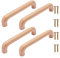 NAKUPENDA 4Pcs Tirador Madera Tiradores Madera de Muebles Tiradores para Cajones Armarios Cocina Madera para Armarios, Longitud Total 145mm(Redondo)