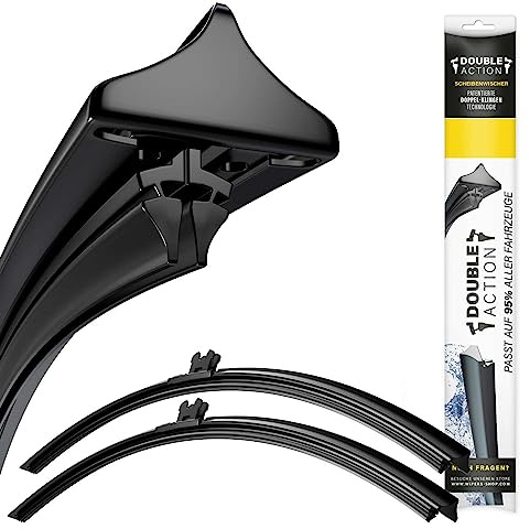 Wischer für Peugeot 207 Kombi Bj. 06/07-12/13 | Double Action Premium Scheibenwischer-Set Vorne | Hochwertige Wischblätter für klare Sicht | Set für Frontscheibe