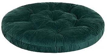 HOBBYGARDEN Hängesessel Kissen, Hängekorb Sessel, Indoor/Outdoor, Auflage, Rund, Swing, Schaukelkissen, Sitzkissen für Stuhl, Velvet, Waschbar, Grün, 65 x 65 cm