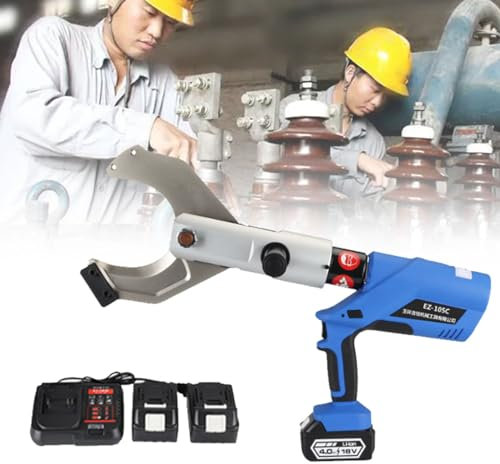 QJJML Coupe-Câble Hydraulique sans Fil, Pince À Sertir Hydraulique Rechargeable, Coupe-Câble Électrique À Cliquet 18v, Coupe-Fil Électrique, Coupe-Câble en Cuivre pour Câble CU/Al,120C