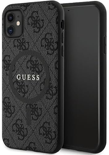 Guess GUHMN61G4GFRK Hülle für iPhone 11 6.1 / Xr Schwarz hardcase 4G Collection Leather Metal Logo