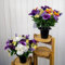 GPH Artificial Flowers For Graves | 12 Head Pansy Rose | Pair Of Pots | Ideal For Cemetery, Memorial or Christmas Decorations | New & Improved Design & Quality | Grave Pot With Artificial Flowers