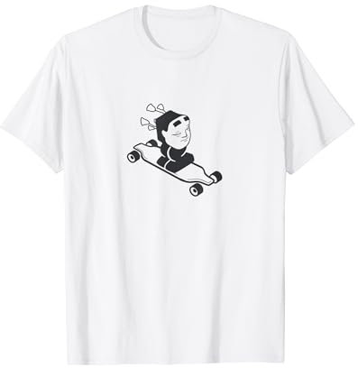 Japanisch, seltsamer Geist mit einer Maske, die auf einem Longboard reitet T-Shirt