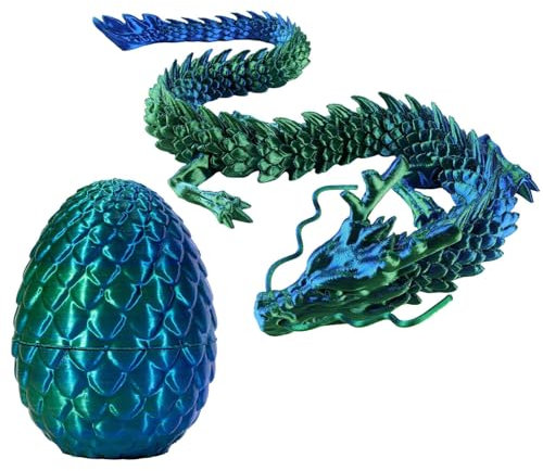 Kristalldrache Mit Ei, Dragon Egg, Gedrucktes Drachenei, Artikulierte Figurendekoration Mit Ei, Artikulierte Figurendekoration Mit Ei, Drachenei Mit Beweglichem Edelstein-Drachen-Zappelspielzeug
