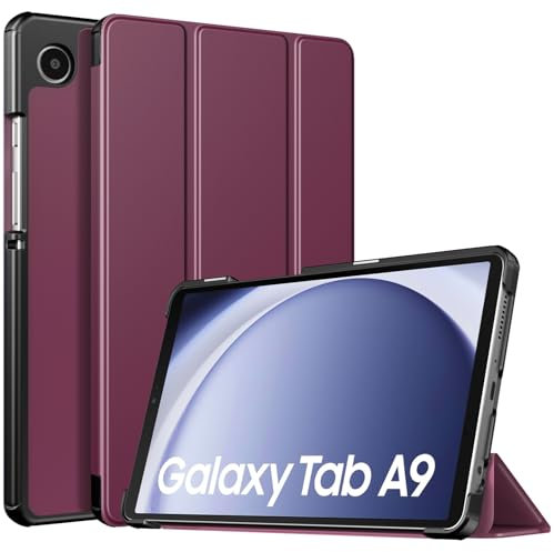 TiMOVO Funda para Samsung Galaxy Tab A9 8,7 Pulgadas 2023 Tablet, Funda Delgada Ligera con Base Rígida para Samsung Galaxy Tab A9 8,7'' SM-X110/X115/X117, Soporte Triángulo Ajustable, RosaPúrpura