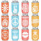 Paquete de 12 enfriadores de latas retro para despedida de soltera, fundas aisladas de neopreno para latas regulares, botellas, hippies, suministros para fiestas