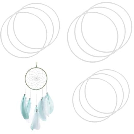 Ceihwa 9 Stück Drahtringe zum Basteln 10/15/20cm Klein Drahtringe Dekoring zum Aufhängen Metall Ring für Traumfänger Metallringe zum Basteln Makramee Ringe Metall für DIY und Wand-Basteleien-weiß