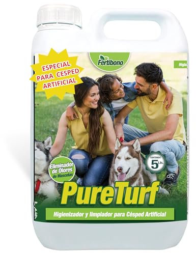 Fertibono Higienizador Cesped Artificial, (5L), Protege a tus Niños: Deshazte de los Olores, Virus y Bacterias de Orina de Mascotas para un Césped Seguro y Limpio.