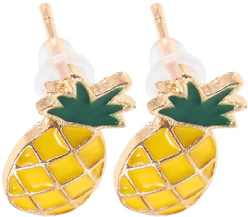 CALLARON Emaille Fruchtohrstecker Damen Ohrschmuck Leichte Ananas Und Zitrone Ohrstecker Sommer Modeaccessoire Für Alltag Und Party