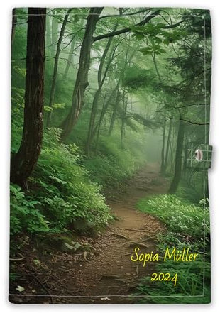 Personalisierbares Natur- oder Meditationsjournal - Wandern im Wald Design - Wählen Sie Farbe, Schriftart & Text - Einzigartiges, Langlebiges, Veganes & Waschbares A5 Journal Inkl. 160 Seiten