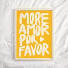 HIPWST Maximalist Poster More Amor Por Favor, Wandkunst, Sonnenschein, eklektische Wandkunst, Poster, Wohnzimmer, Schlafzimmer, Dekor, 50 x 70 cm, rahmenlos