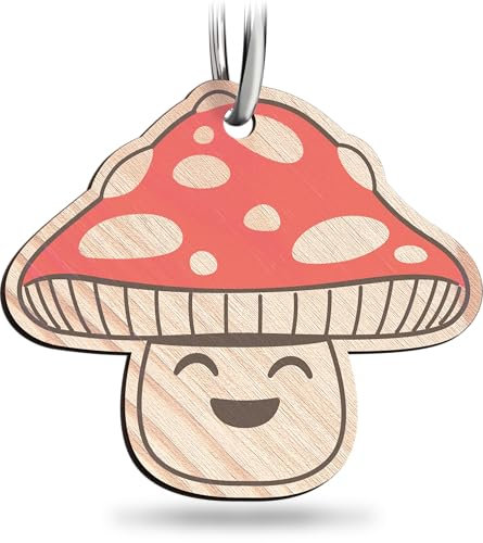 Glückspilz Schlüsselanhänger handgemacht aus Holz, Glücksbringer, Viel Glück, Glücksbringer Auto, Geschenk Viel Glück, Viel Erfolg, Herz Glücksbringer, viel Glück Geschenke