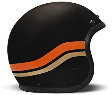 DMD Retro Matt Black Sunset Open Face Helm Jethelm Motorradhelm ECE22.06, L