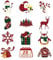 12pcs Christmas Refrigerator Magnets - 12 Designs Cute Snowman Gift Box Santa Claus Holiday Magnets Decorative Magnetic Winter Fridge Sticker for Xmas Party Decor
