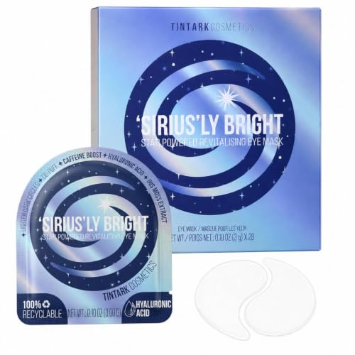 SIRIUS'LY BRIGHT Unteraugenpflaster, 28 Paare, Dunkle Kreise und Augenpuffigkeit reduzieren, Augenbeutel beseitigen, Augenmaske verjüngen, Koffein-Boost, Hyaluronsäure, Iris-Moos-Extrakt