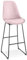 KADIMA DESIGN Barhocker mit Samtsitz | Rosa Samt Hochstuhl mit Schwarzem Metallgestell | Gepolsterter Samthocker für Bar und Theke | Moderner Stil | 48x55x119 cm, Sitzhöhe 77 cm | Glamour Kollektion