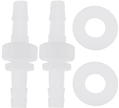 Briny River 4 Set 6-M8-6 6mm Raccordo Per Paratia Con Estremità Doppia In Plastica Per Tubo Flessibile Con Guarnizione Per Tubo Con Diametro Interno Da 6mm Adattatore Per Giunto Esagonale