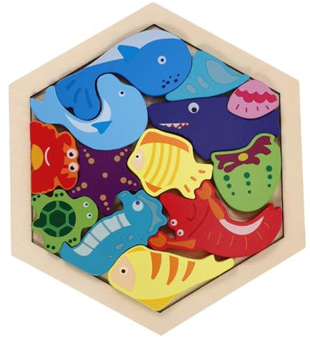 VICASKY Educational Puzzle Toys Games Animal Shapes Wooden Toys for Boys and Girls