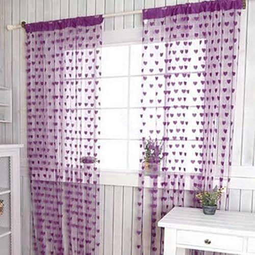 TGDGFKIAS Vorhänge, Perlenvorhang for Tür, Fenster, Raumteiler, Mehrfarbig, 200 x 100 cm(Purple)