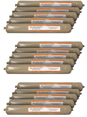 Cut360 Glaserkitt - Fensterkitt für die Einfachverglasung von Fenstern 15 x 1 kg Puppe, weichplastisch Geeignet für Holz- und Metallrahmen