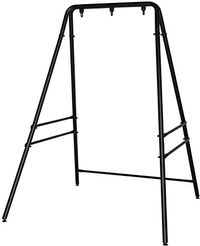 LEADZM Support hamac, Support de Chaise Hamac Portable - Conception à Double Barre transversale，Plus Stable, pour Intérieur ou Extérieur - 133×137×180 cm