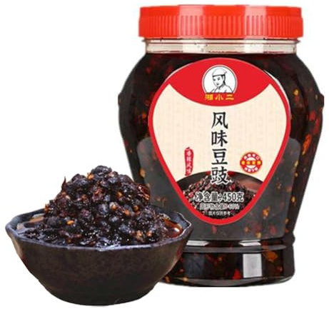 DAMAICHUHAI 16oz (450g) Fermented Black Bean Chili Paste Sauce – Spicy Douchi, Sichuan Hot Bean Sauce, Versatile Chinese Cooking Condiment for Stir Fry, Dipping, and Marinating