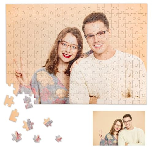 Custom Jigsaw Puzzle 1000 Pieces(75x50cm), Personalised Wooden Puzzles with Your Own Photos, Gifts for Dog, Cat, Kids, Family, Wedding, Graduation