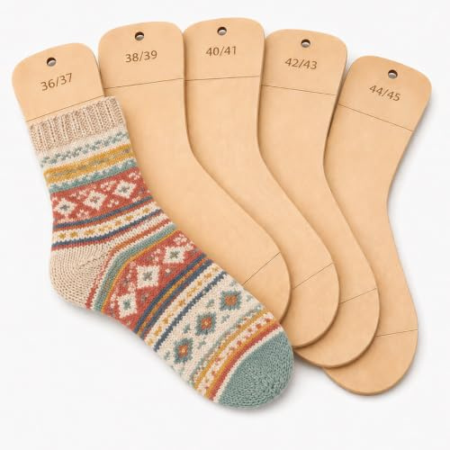 XPJBKC 5 Stück Sockenbretter, Sockenspanner Stricken Größe 36-45, Sockenlineal mit Größenangabe, Sockenschablone DIY Gewebte Socken für Stricken als Strickhilfe zum S-tricken und Häkeln