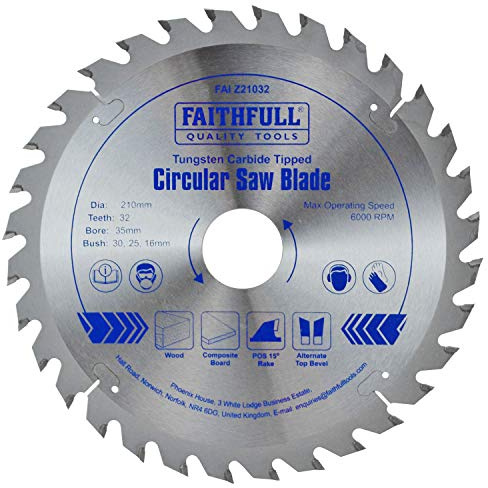 Faithfull FAIZ21032 TCT Circular Saw Blade 210 mm x 35 mm x 32 Teeth