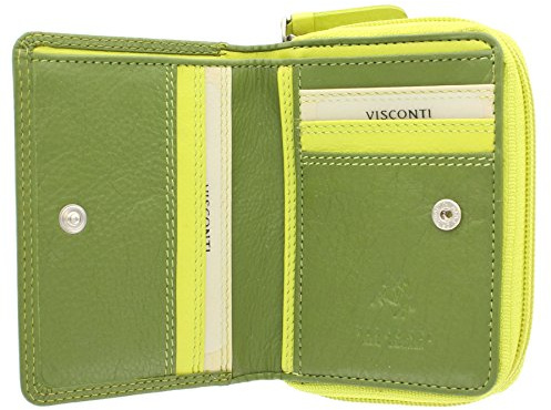 VISCONTI Rainbow Leather Ladies Purse Style RFID Blocking RB53 Lime Multi