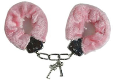 Manette con rivestimento in peluche rosa 2 chiavi.